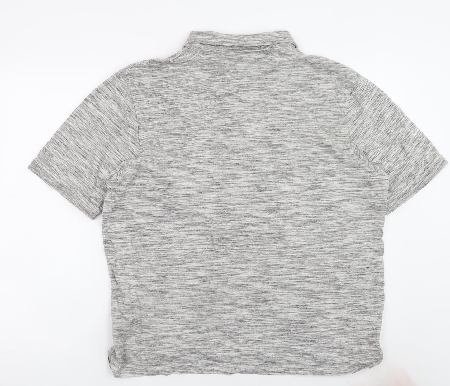 Lincoln Men's Grey Marl Cotton Blend Polo Shirt XL