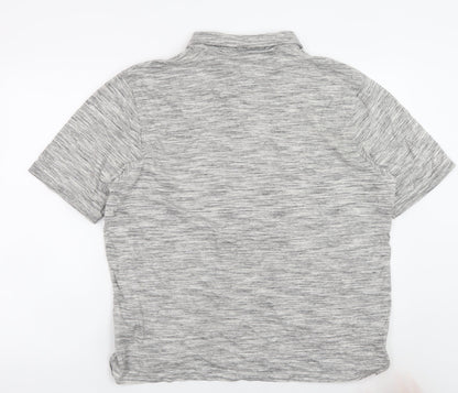 Lincoln Men's Grey Marl Cotton Blend Polo Shirt XL
