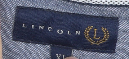 Lincoln Men's Grey Marl Cotton Blend Polo Shirt XL