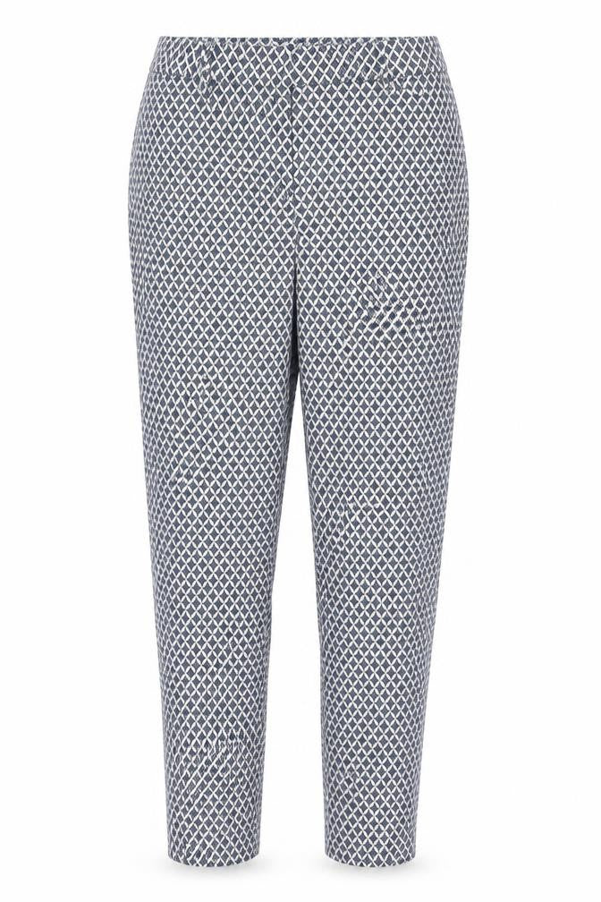 H&M Women Blue Geometric Slim Ankle Trousers Size 8