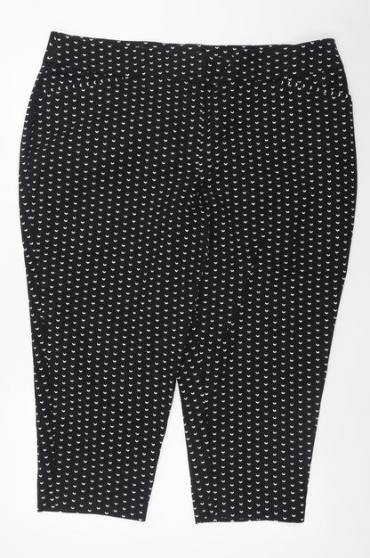 APT.9 Women’s Black Geometric Cropped Trousers Size 20 Plus