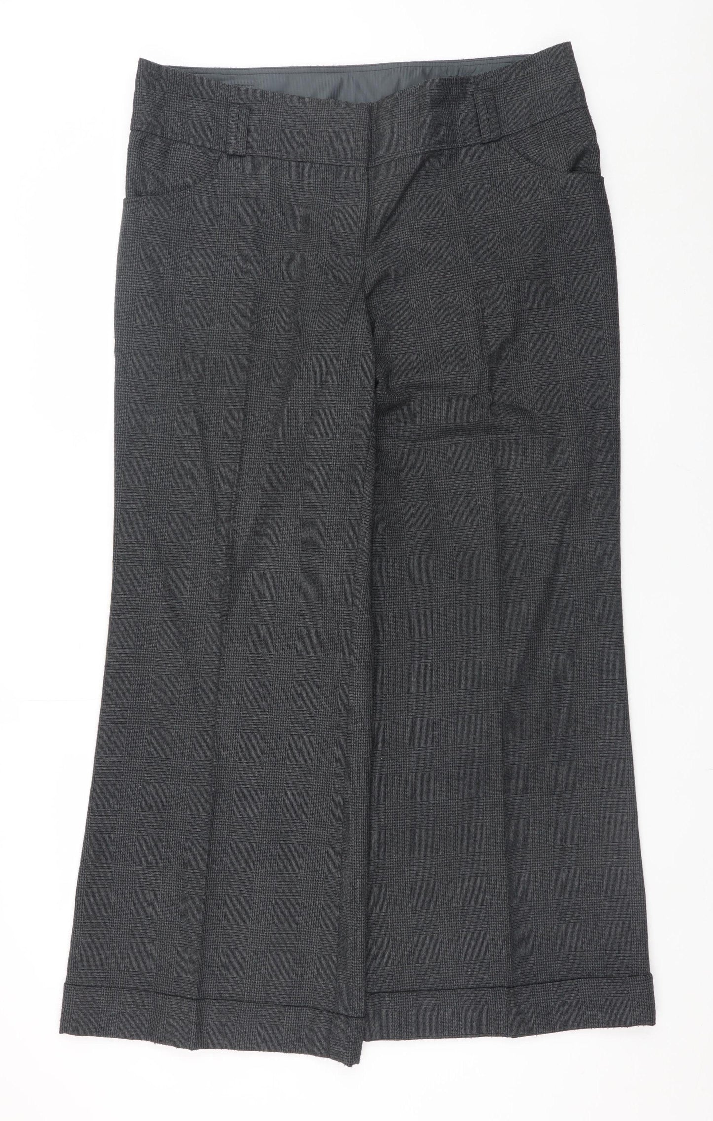 Womens UK Size 14 New Look Regular Fit Dress Pants Grey Trousers