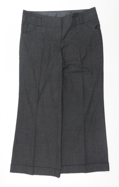 Womens UK Size 14 New Look Regular Fit Dress Pants Grey Trousers