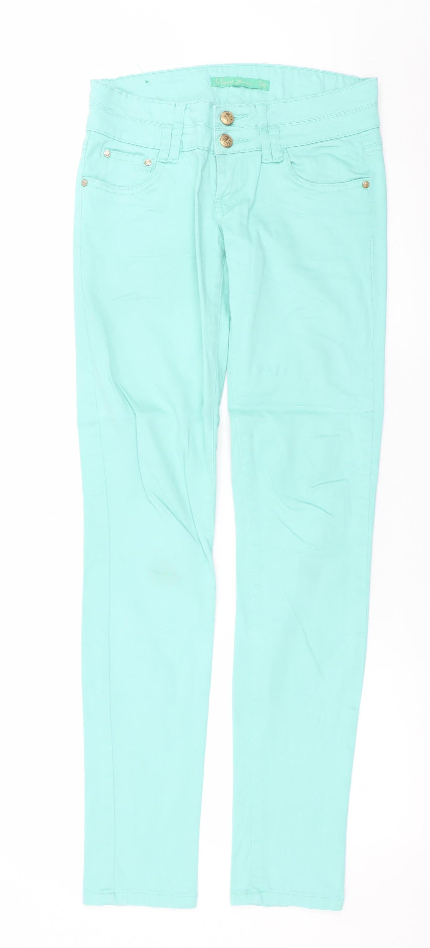 Womens UK Size 28 G. Cause Slim Fit Skinny Green Jeans