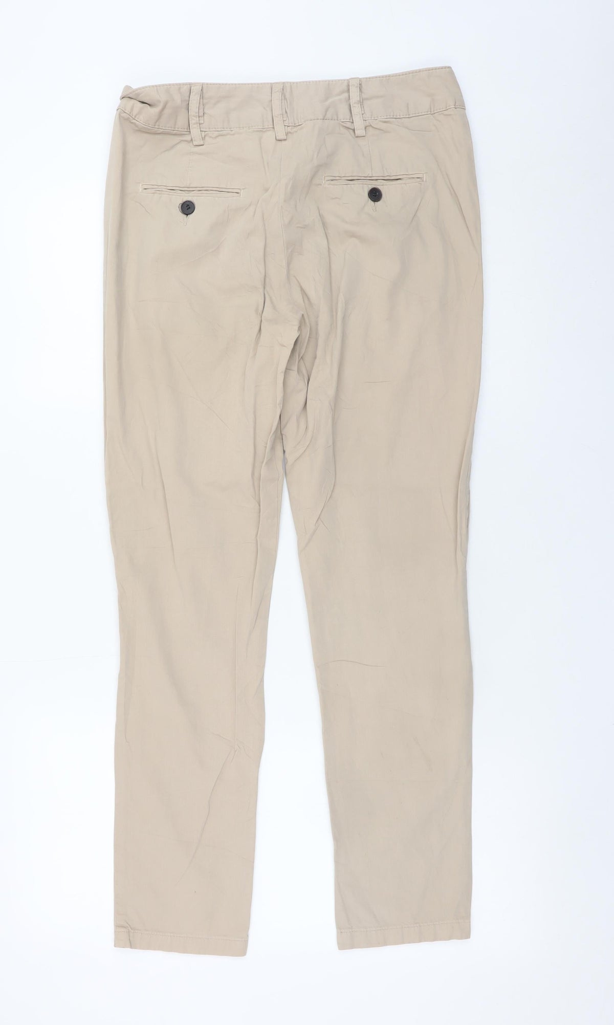 Mens UK Size XS Zara Basic Slim Fit Chino Beige Trousers