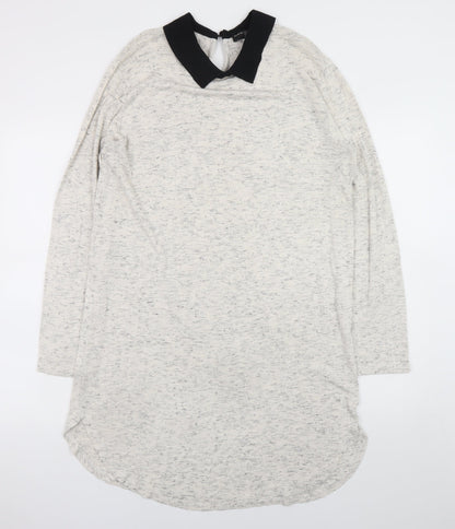 Wear On Collection Women's Grey Collared Shift Dress Size 14