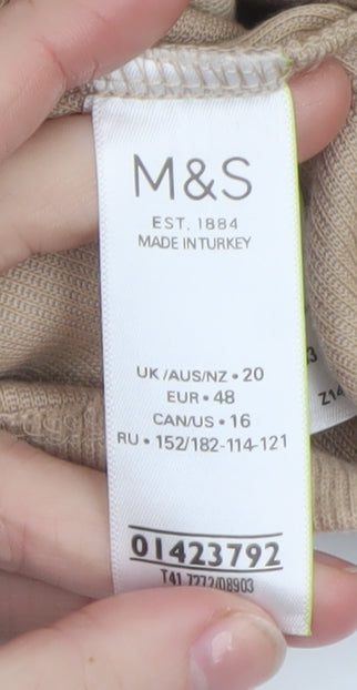 Womens UK Size 20 Marks and Spencer Beige Pullover Jumper
