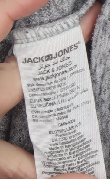 Mens UK Size L JACK & JONES Grey Pullover Sweatshirt