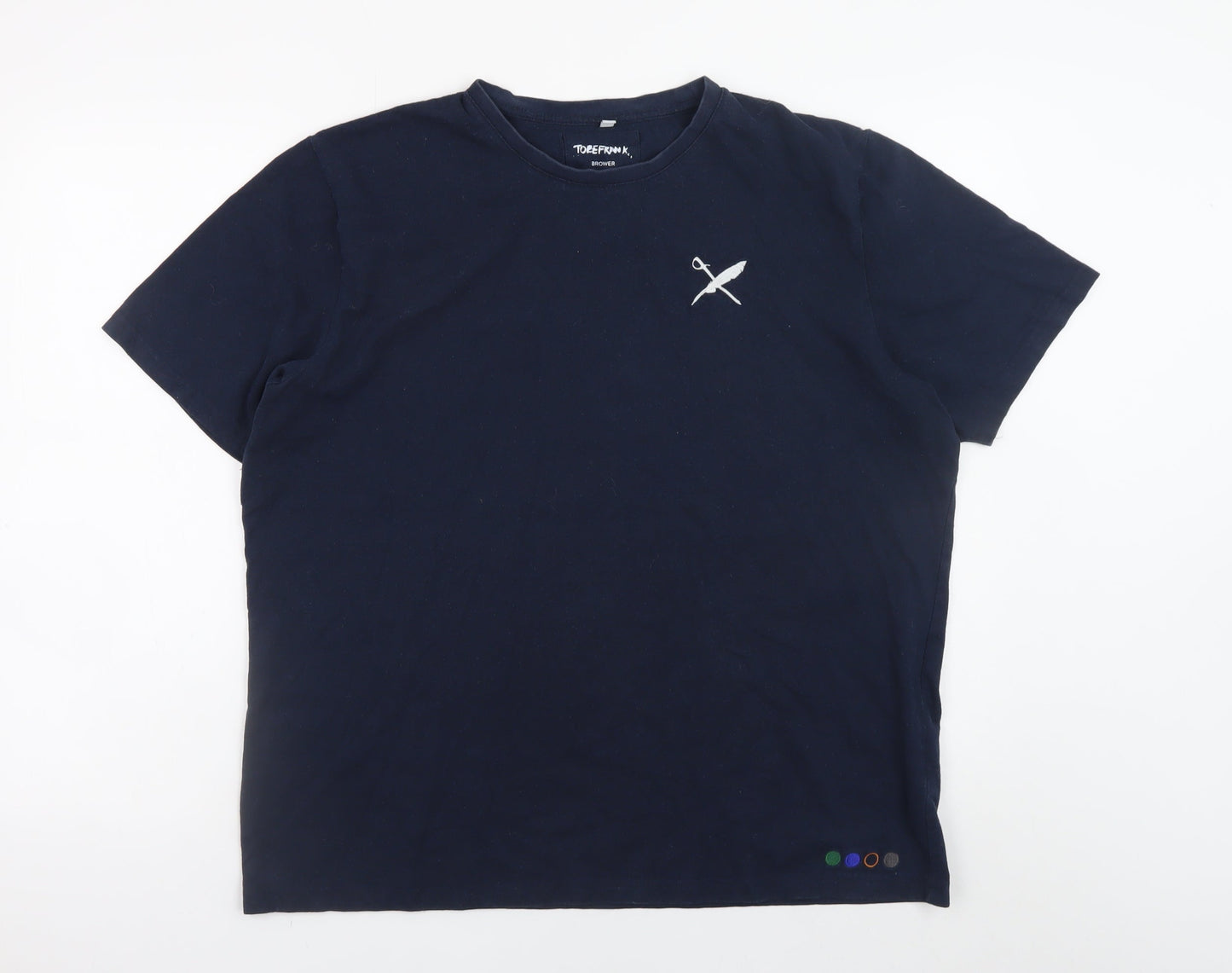 TOBEFRANK Men’s Blue Brower XL Crew Neck Recycled Cotton T-Shirt