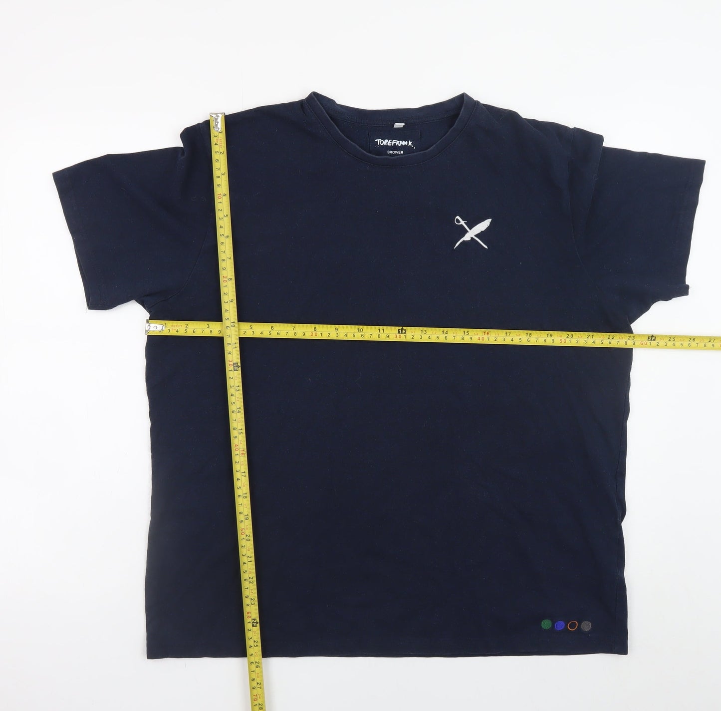 TOBEFRANK Men’s Blue Brower XL Crew Neck Recycled Cotton T-Shirt