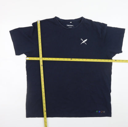 TOBEFRANK Men’s Blue Brower XL Crew Neck Recycled Cotton T-Shirt