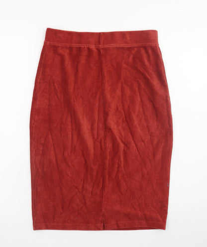 Tu Women Red Corduroy Stretch Skirt Size 10 with Zip Pockets