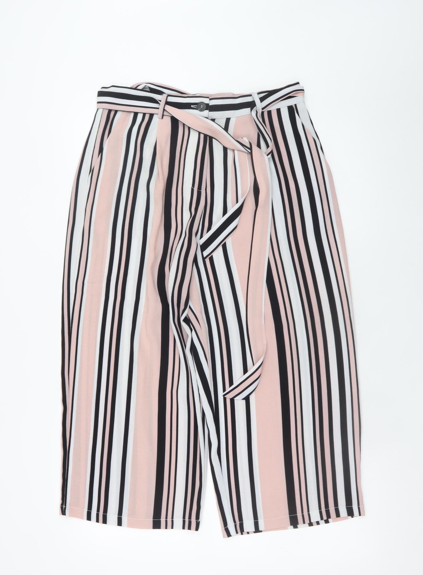 Womens UK Size 12 New Look Regular Fit Cropped Pink Trousers