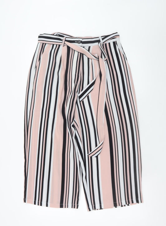 Womens UK Size 12 New Look Regular Fit Cropped Pink Trousers