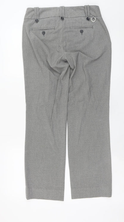 Stockh LM Women’s Grey Checked Straight Trousers Size 12