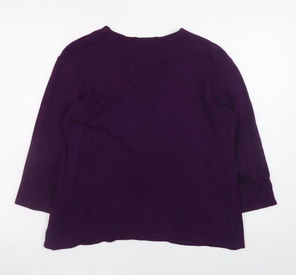 Melissa Women's Purple Embroidered Viscose Tunic Blouse M