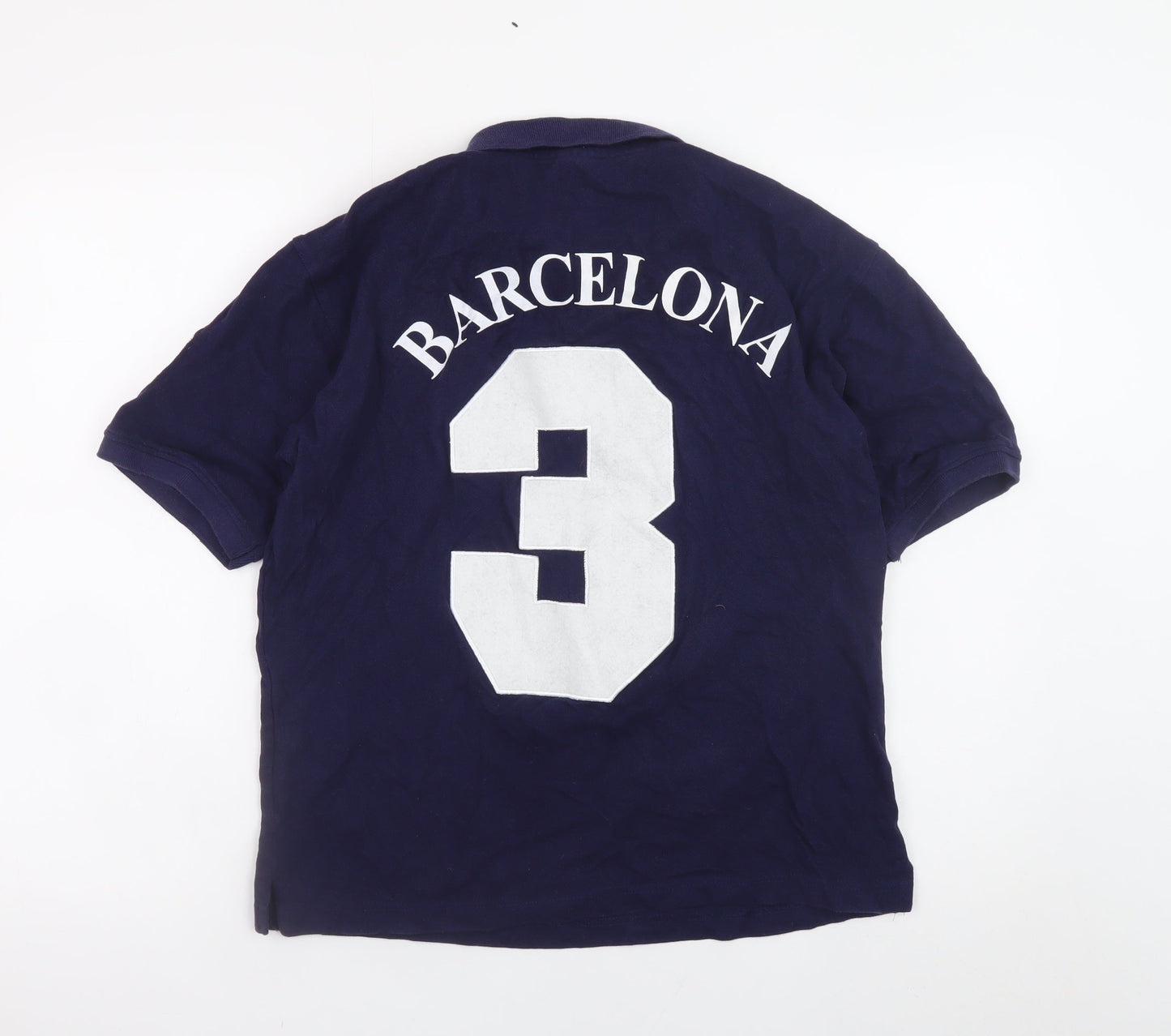 DHANLAXMI S.L.U Men's Blue Barcelona Polo Shirt Size M Cotton