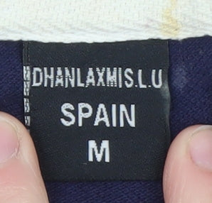 DHANLAXMI S.L.U Men's Blue Barcelona Polo Shirt Size M Cotton