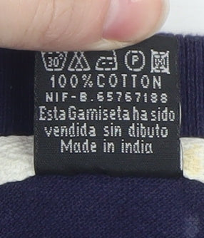 DHANLAXMI S.L.U Men's Blue Barcelona Polo Shirt Size M Cotton