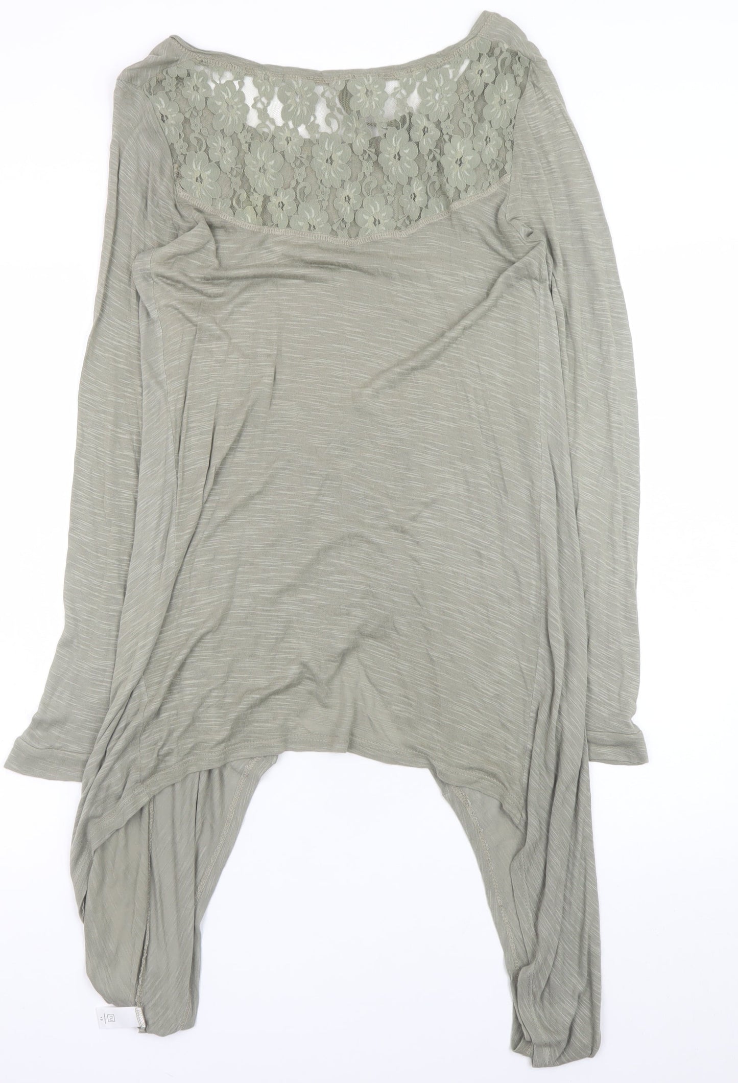 TU Women’s Green Long Sleeve Lace Back Tunic Blouse Size 12