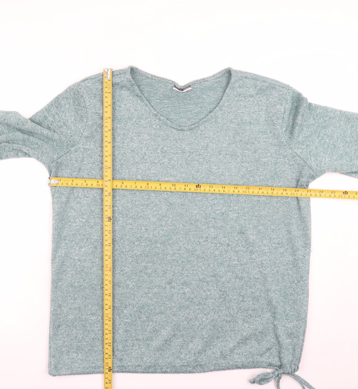 Beloved Women Green XL V-Neck Long Sleeve Stretch Jersey Top