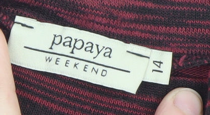 Papaya Weekend Women Red Lace Panel Tunic T-Shirt Size 14