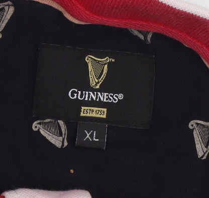 Guinness Men's Red & Black XL Rugby Polo Shirt 100% Cotton