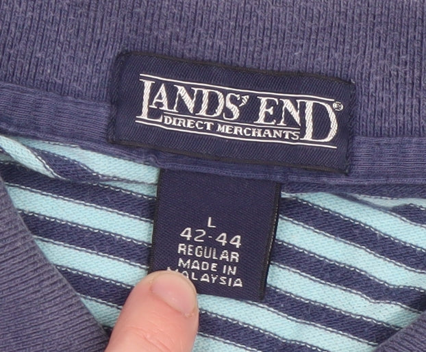 Mens UK Size L Lands' End 100% Cotton Polo Shirt