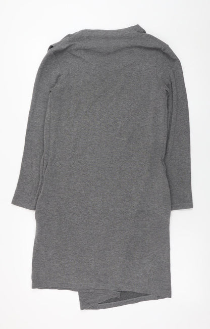 COS Women Grey Jersey Shift Dress XS Long Sleeve High Neck
