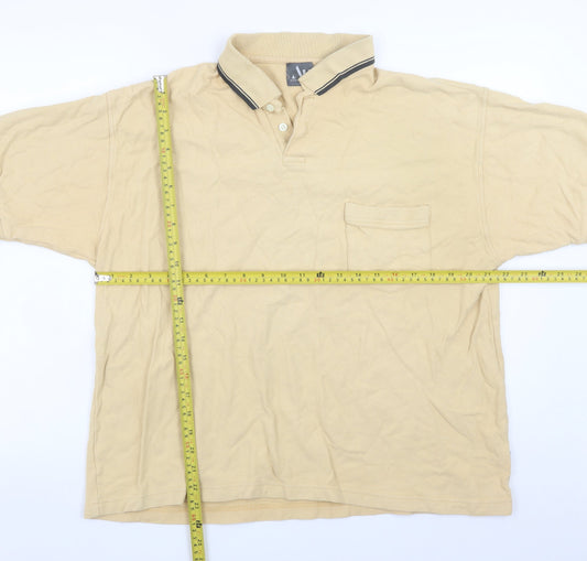 Armand Thiery Men’s Beige Cotton Polo Shirt XL Short Sleeve