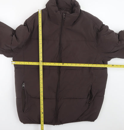 Mens UK Size L Zara Brown Puffer Jacket