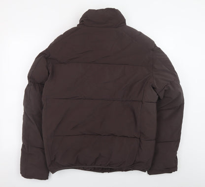 Mens UK Size L Zara Brown Puffer Jacket