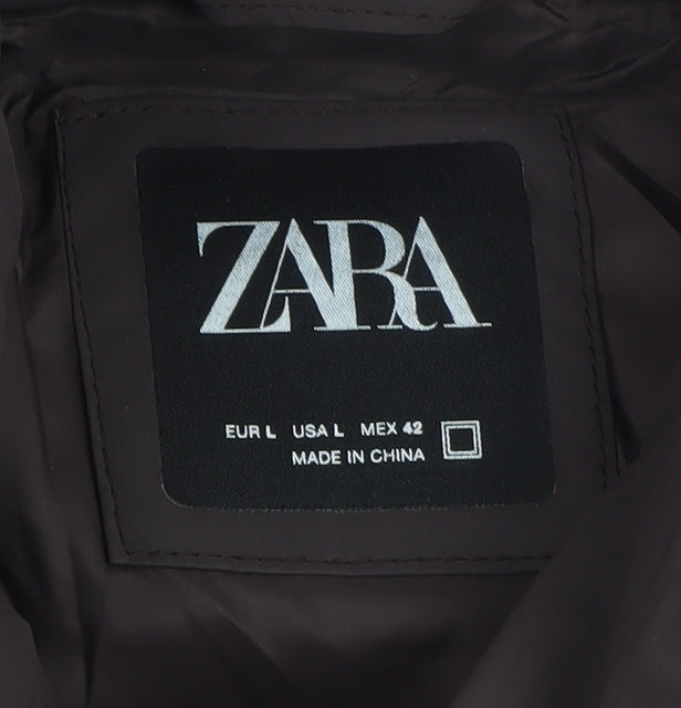 Mens UK Size L Zara Brown Puffer Jacket