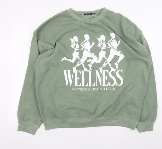 Womens UK Size 24/26 Nasty Gal Green Pullover Sweatshirt