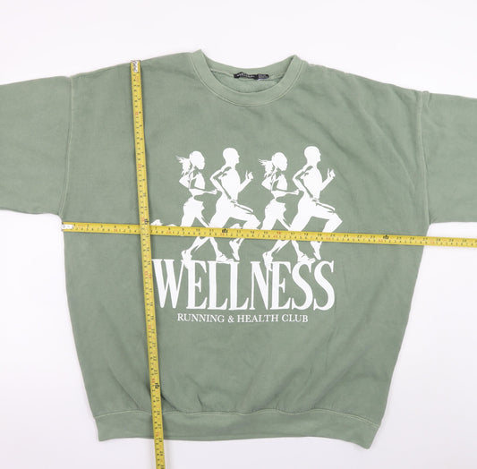 Womens UK Size 24/26 Nasty Gal Green Pullover Sweatshirt