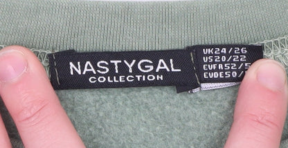 Womens UK Size 24/26 Nasty Gal Green Pullover Sweatshirt