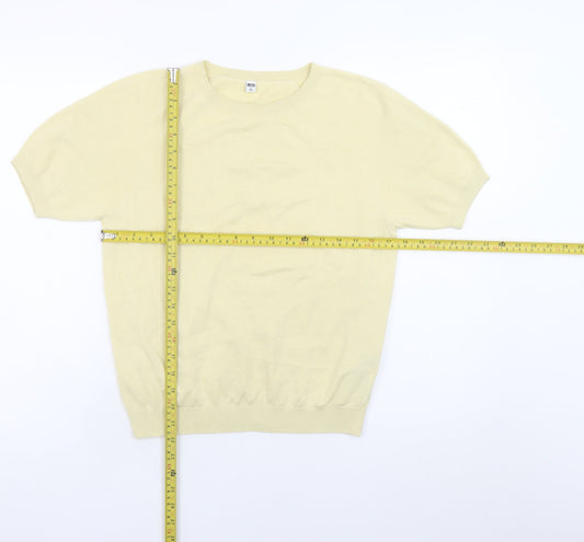 Uniqlo Women’s Beige Short Sleeve Crew Neck Knit Jumper Size S