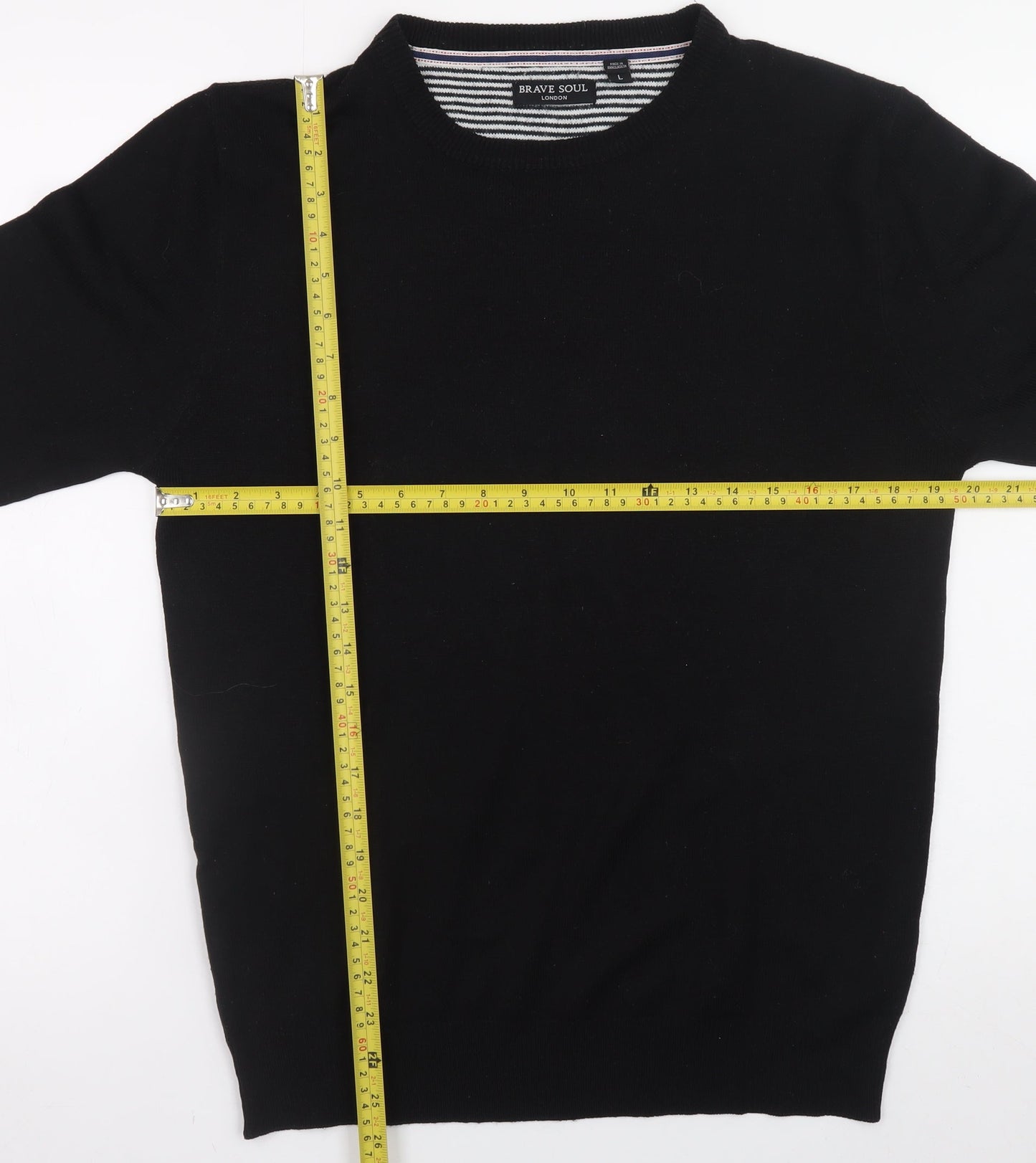 Mens UK Size L Brave Soul Black Pullover Jumper