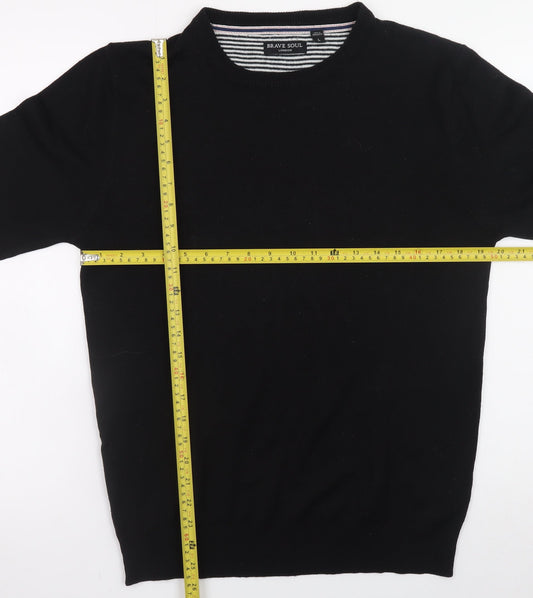 Mens UK Size L Brave Soul Black Pullover Jumper