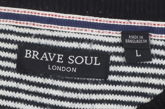 Mens UK Size L Brave Soul Black Pullover Jumper