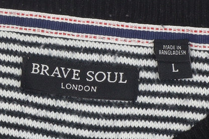 Mens UK Size L Brave Soul Black Pullover Jumper