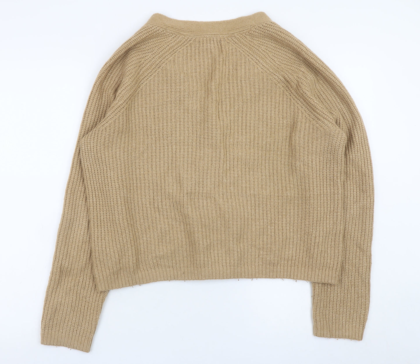 Fat Face Women’s Beige Chunky Knit Button Cardigan Size 14
