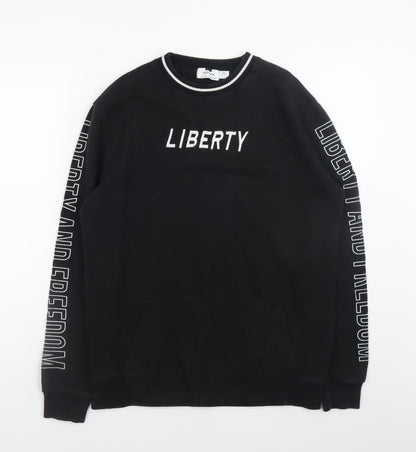 Mens UK Size XS Topman Black Pullover Sweatshirt