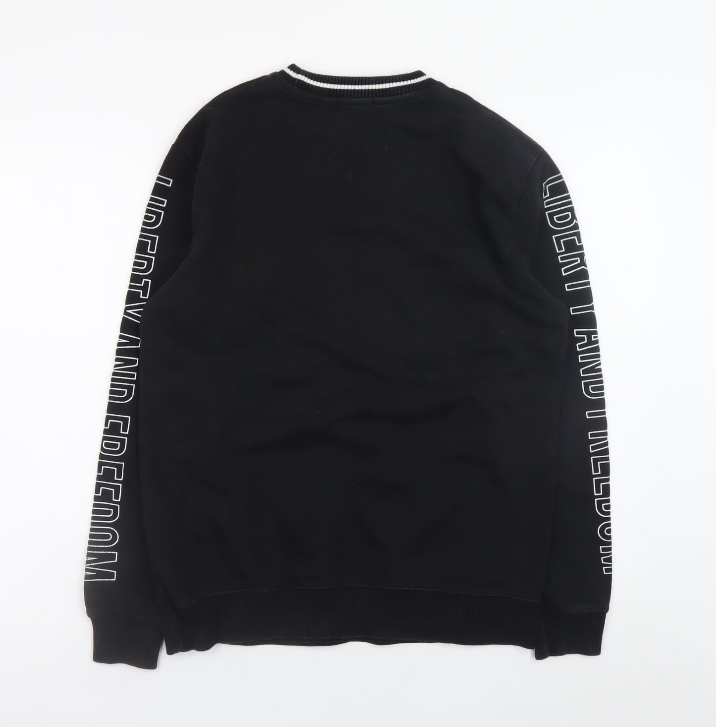 Mens UK Size XS Topman Black Pullover Sweatshirt