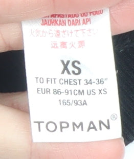 Mens UK Size XS Topman Black Pullover Sweatshirt