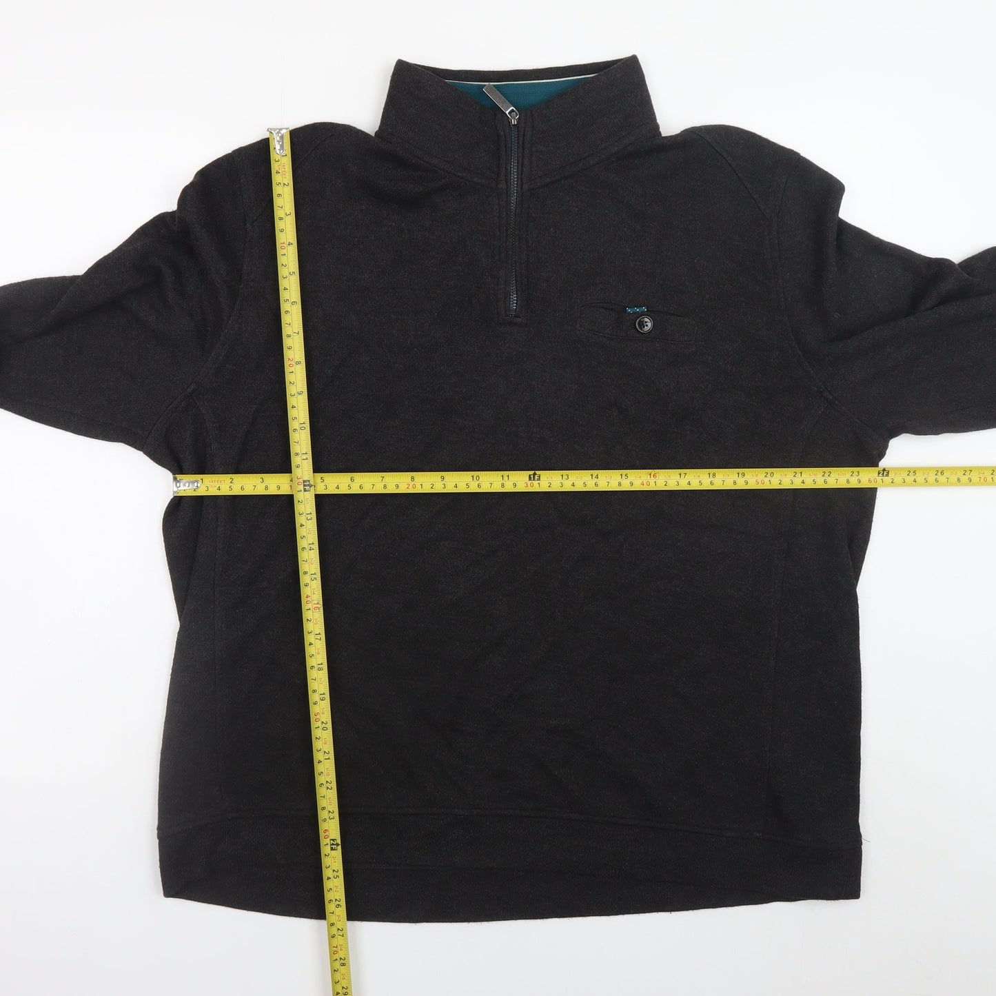 Mens UK Size 7XL Ted Baker Black 1/2 Zip Jumper