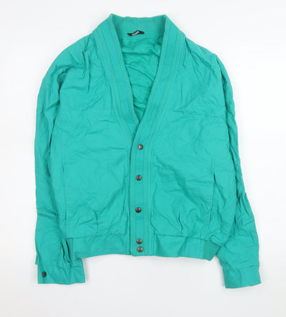 Marks and Spencer Womens Green Cotton Bomber Jacket Size S