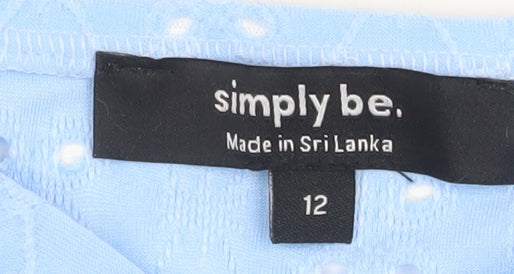 Womens UK Size 12 Simply Be Blue Tunic Blouse