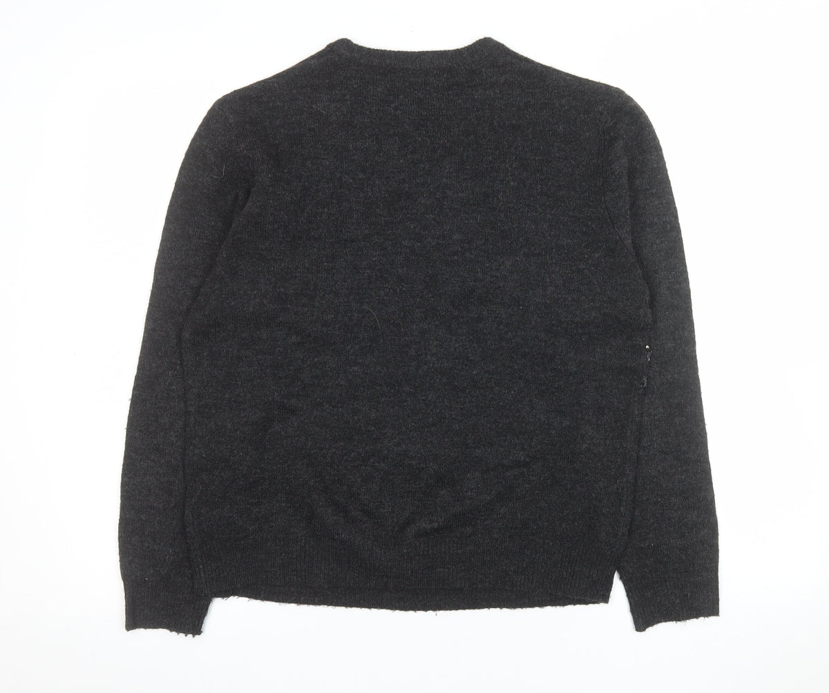 Marks and Spencer Womens Grey Sequin Star Moon Jumper Size M