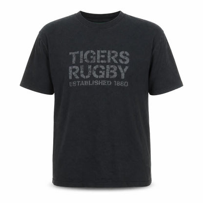 Tigers Men’s Black Rugby Graphic T-Shirt Size L Cotton Crew Neck
